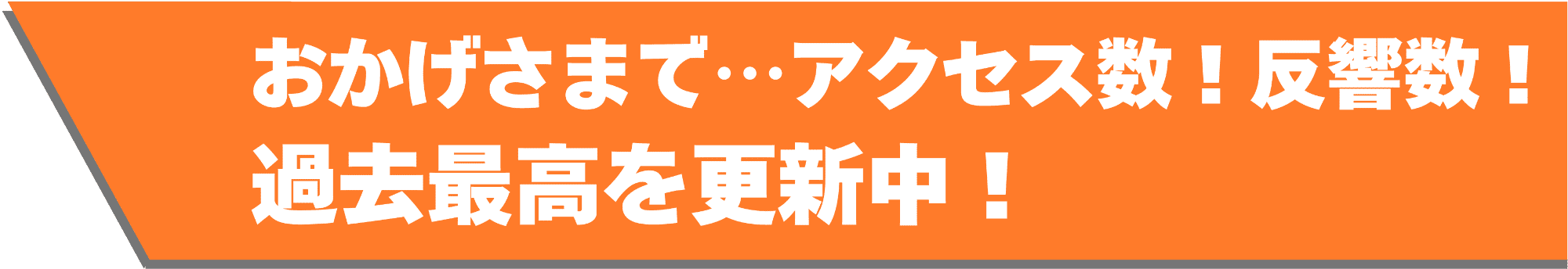 おかげさまで…アクセス数！反響数！過去最高を更新中！